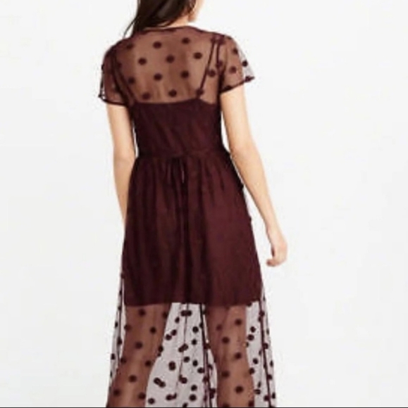 Abercrombie & Fitch Burgundy Floral Mesh Maxi Dress Size XS - Picture 3 of 12